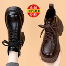 品牌真皮厚底增高马丁靴女2025年秋冬新款加绒英伦风显瘦爆款短靴