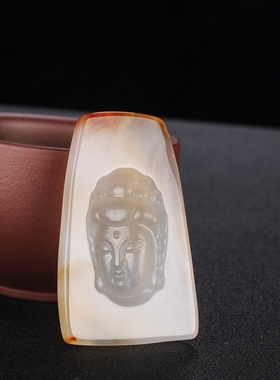 珠宝玛瑙玉髓凹面保平安观音吊坠