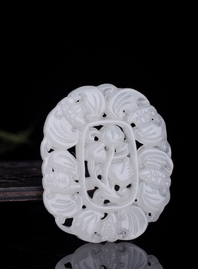 镂空吊坠挂件男女款菠菜绿碧玉