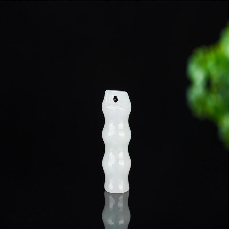 缅甸翡翠竹子吊坠节节高升玉坠竹节挂件竹报平安挂坠男女款项链
