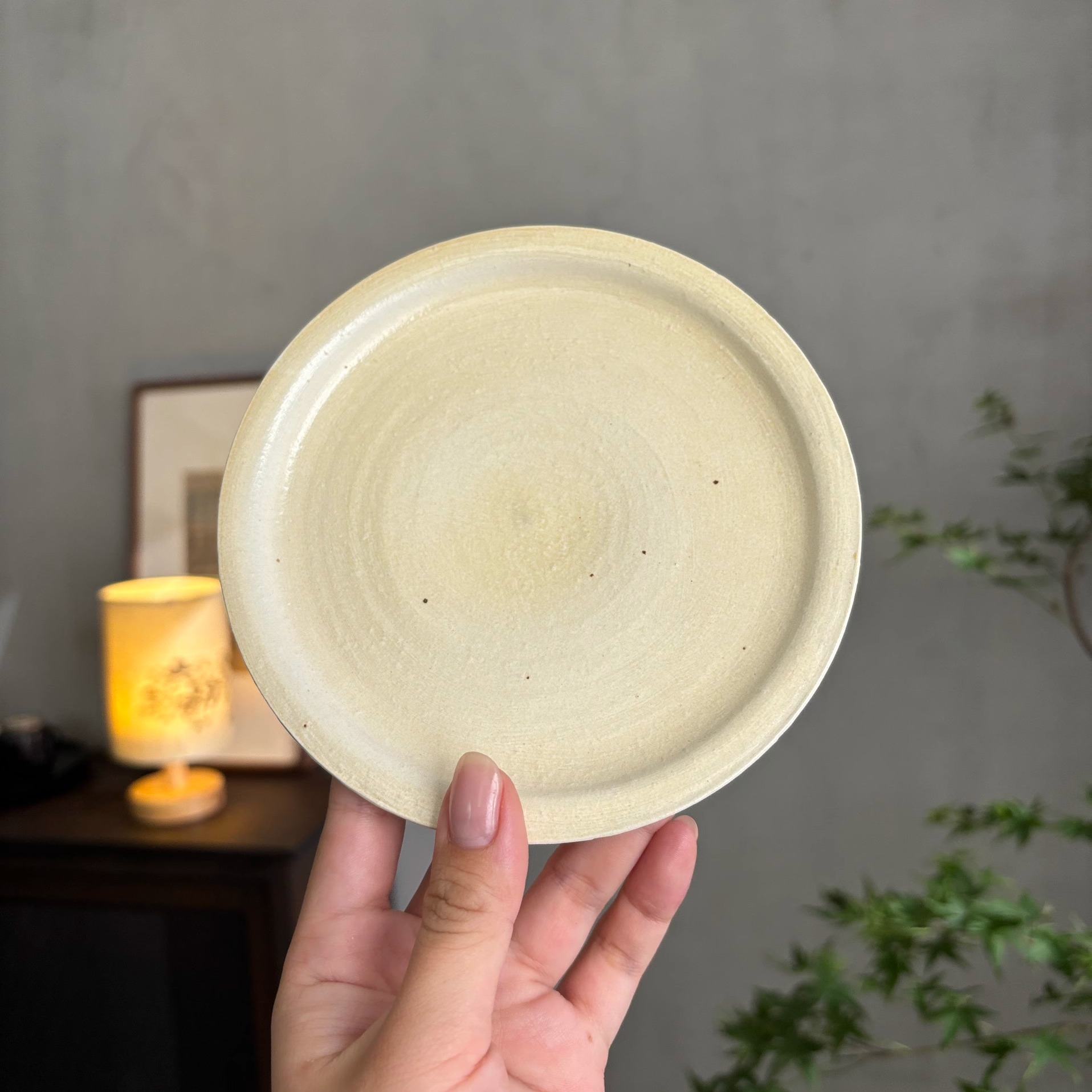 牧渔盖碗景德镇手工化妆土粗陶功夫茶具复古漆红「壶承」