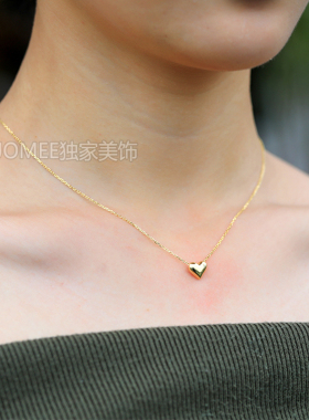 JOMEE金色爱心项链纯银镀金