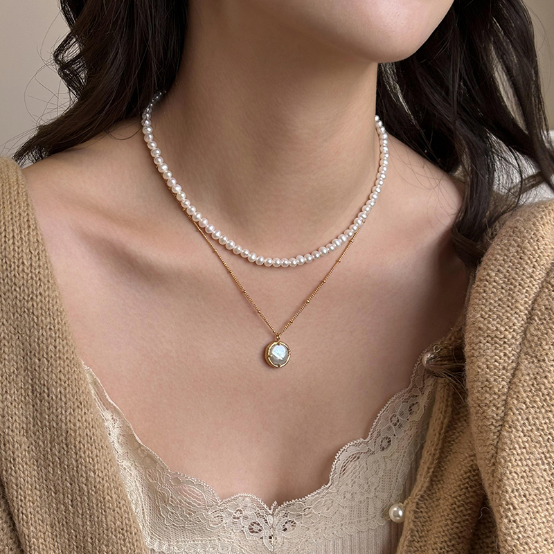 近圆天然珍珠项链高级气质锁骨链