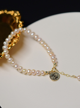 《小圆牌》4.5-5mm淡水珍珠手链