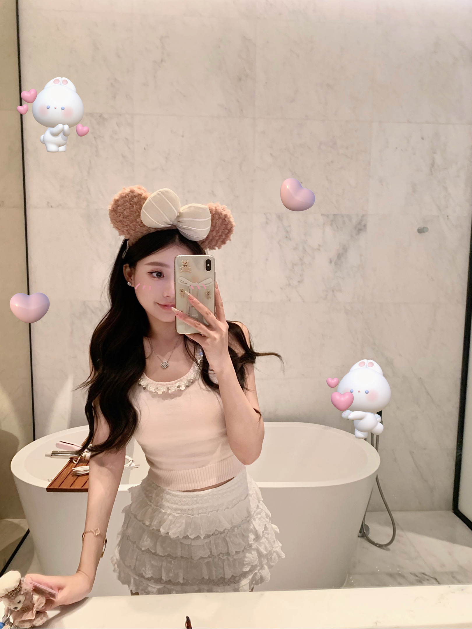 刺绣串珠针织背心蛋糕半裙