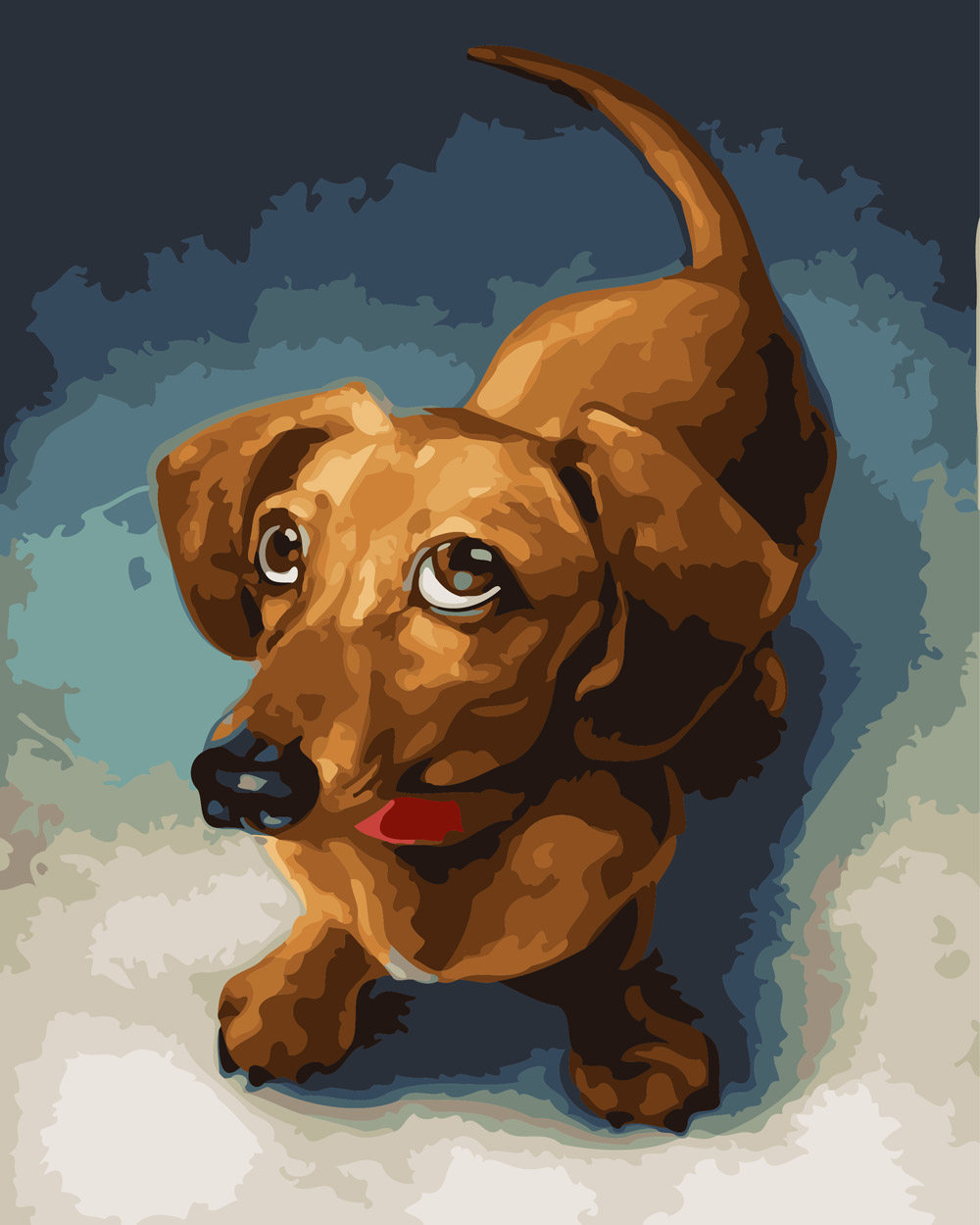 diy数字油画自己填色材料包拉不拉多金毛斑点西高地比格犬装饰画