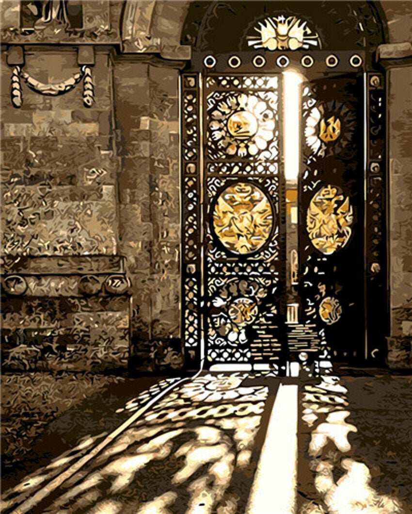 diy数字油画自己填色材料包罗马斗兽场建筑礼拜寺幸福之门教堂画