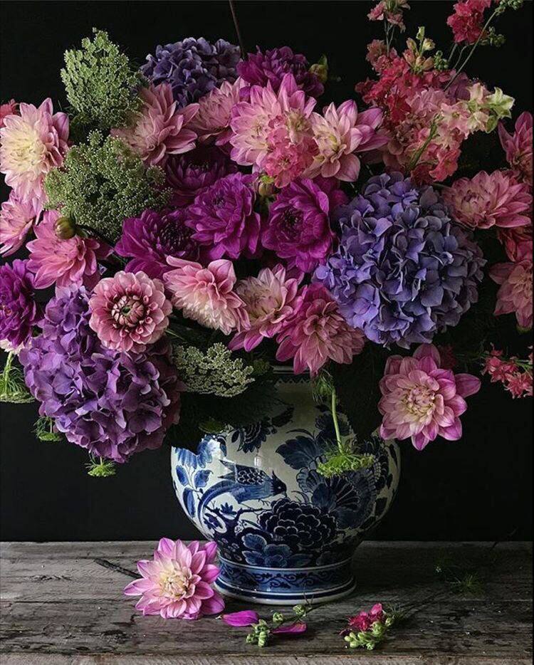 diy数字油画材料包自己填色洋桔梗花束五彩大丽花牡丹家居装饰画