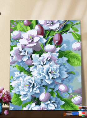 数字油画填色材料解压蔷薇花开
