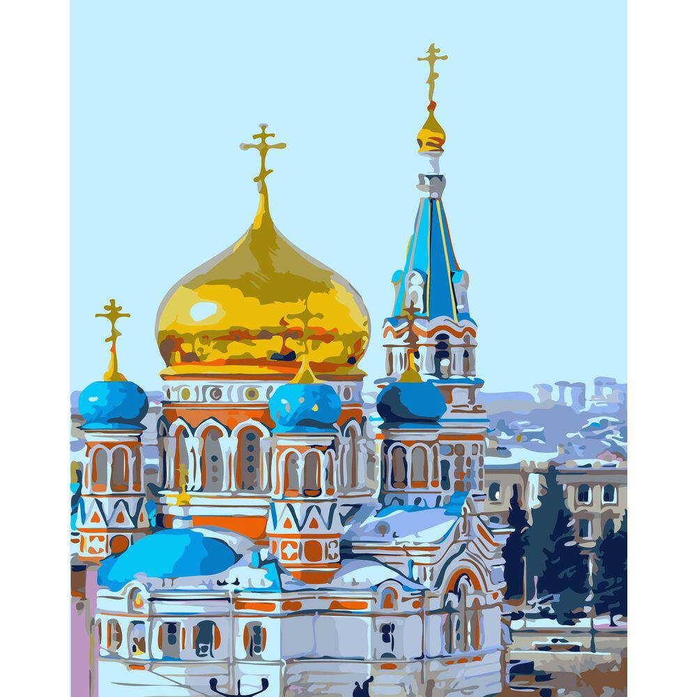 diy数字油画自己填色材料包阿布扎比礼拜寺升天大教堂装饰画