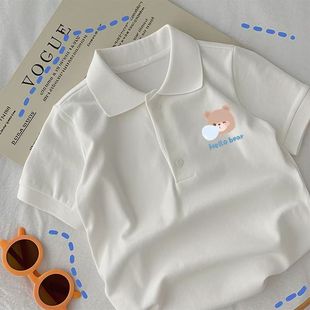 吸汗男女童卡通儿童薄款 纯棉polo衫 t恤韩版 中大童装 上衣 洋气短袖