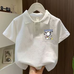 纯棉中小童宝宝短袖 印花 T恤儿童男女童吸汗polo领婴儿童装 t吸汗衫