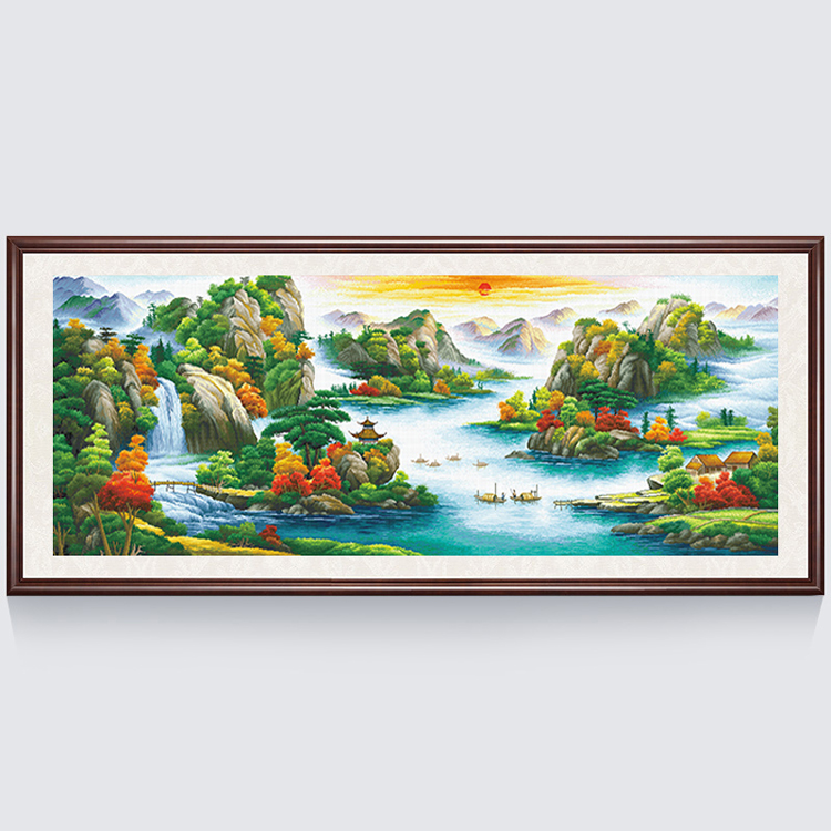 流水生財鑽石畫滿鑽十字繡風水山水貼2019新款家用辦公室壁畫裝飾在類目 居家布藝, 十字繡及工具配件, 十字繡套件中 - 來自Buy2taobao.com提供專業的淘寶代購服務