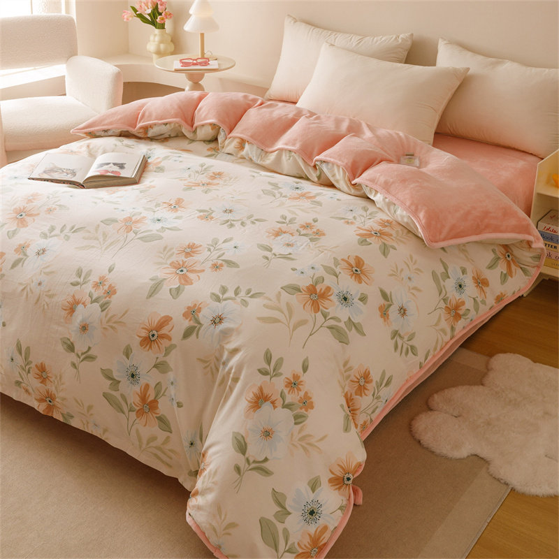 冬天珊瑚绒被套单件套ab面法兰绒单面绒卡通双人加厚床上用品加绒