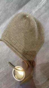 不压头发减龄休闲羊绒帽子女秋冬针织护耳100山羊绒帽