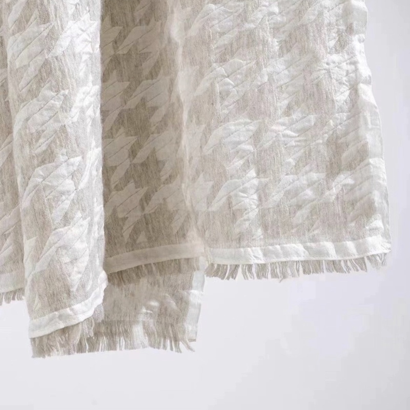 新品欧单小众春秋季提花真丝羊绒围巾披肩