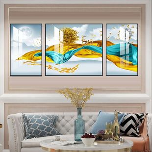 晶瓷画家居装饰画油画客厅玄关铝合金框现代装修材料室内定制版画