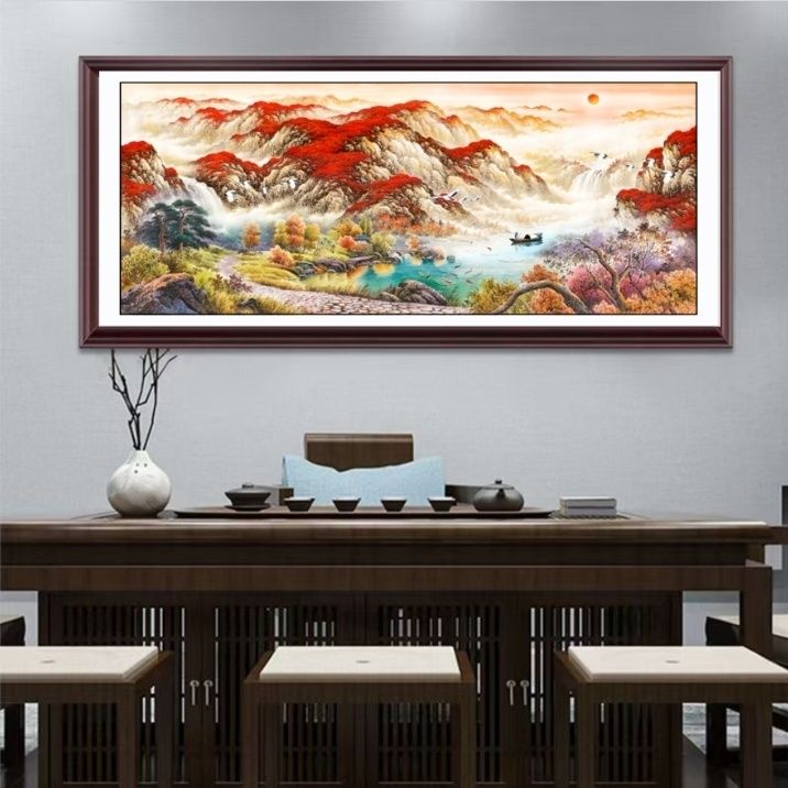 中式鸿运当头招财山水画