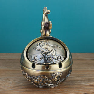 烟灰缸热卖款十二生肖烟灰缸个性办公室家用客厅防飞灰带盖防摔