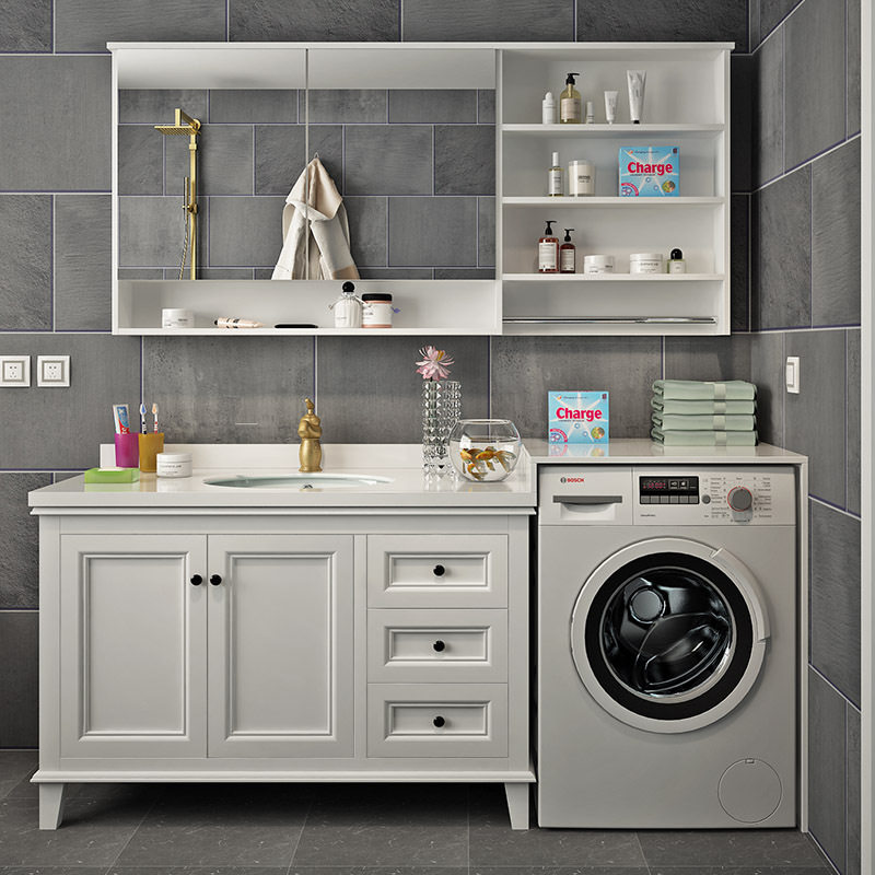 美式橡木洗衣机柜伴侣浴室柜组合一体洗衣柜洗脸盆柜卫生间洗漱台,家装主材,洗衣机柜,淘宝优惠券,粉丝福利购,淘宝优惠卷