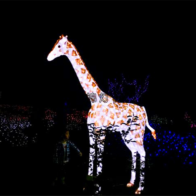 3D户外造型灯 LED滴塑长颈鹿动物造型灯 led图案造型灯 灯光节