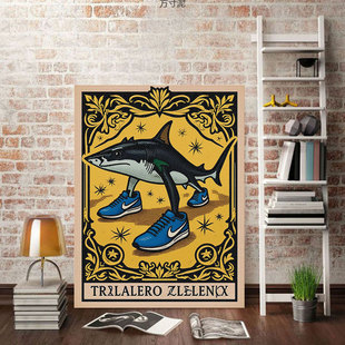 超大号山海经鲨鱼大脚树人木棍人钻石贴画满钻新款砖石粘贴点钻画