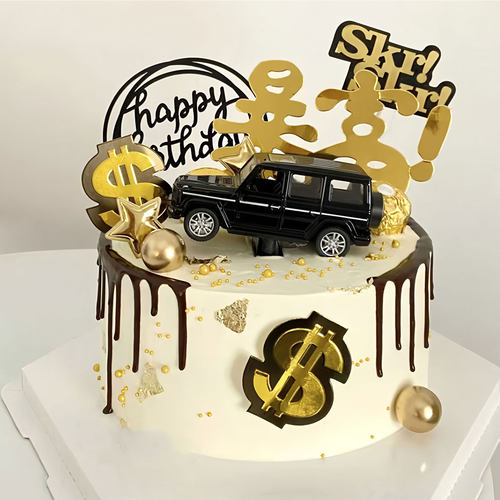 网红汽车蛋糕装饰摆件大G63越野车跑车男神爸爸暴富发财生日插件