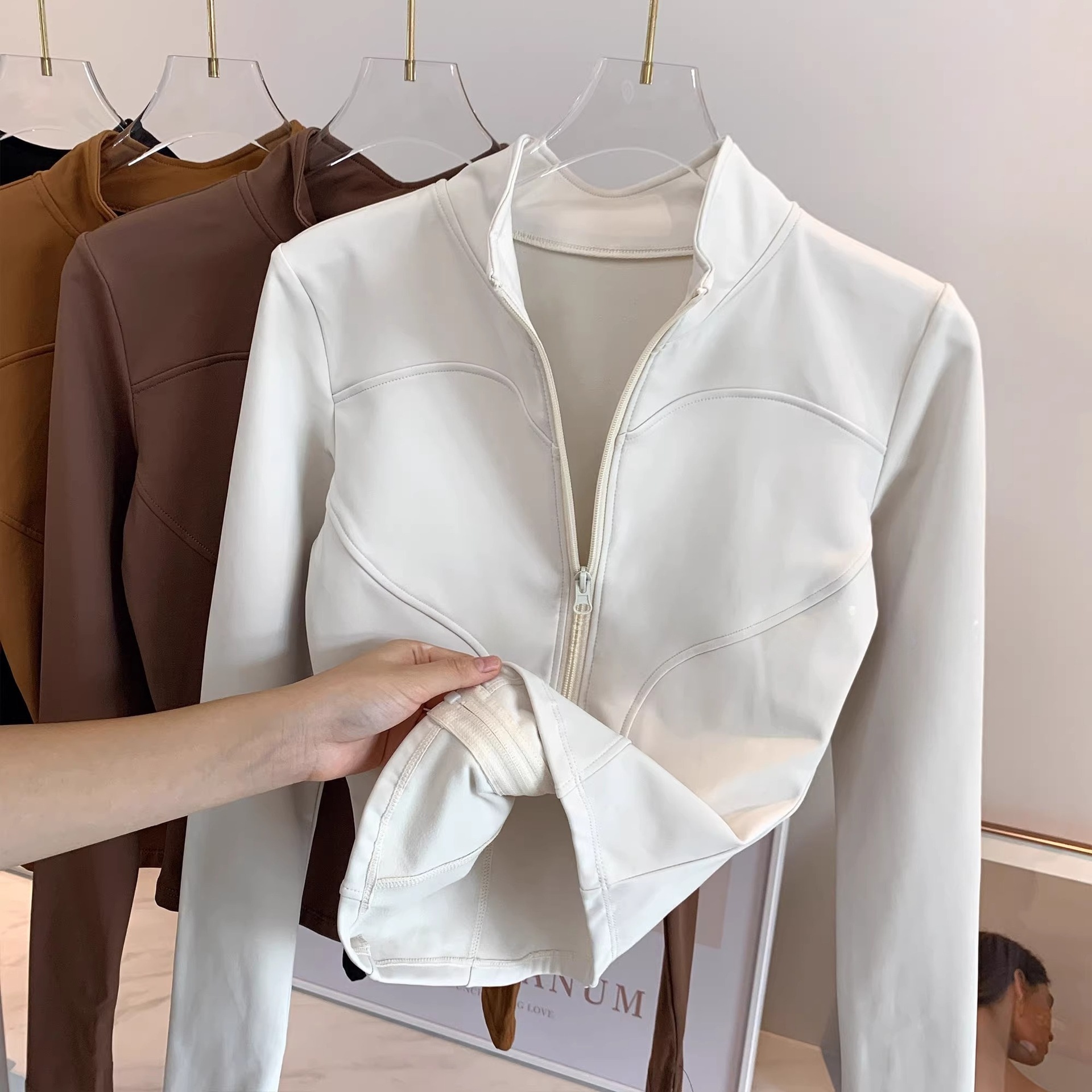 加绒显瘦修身瑜伽外套