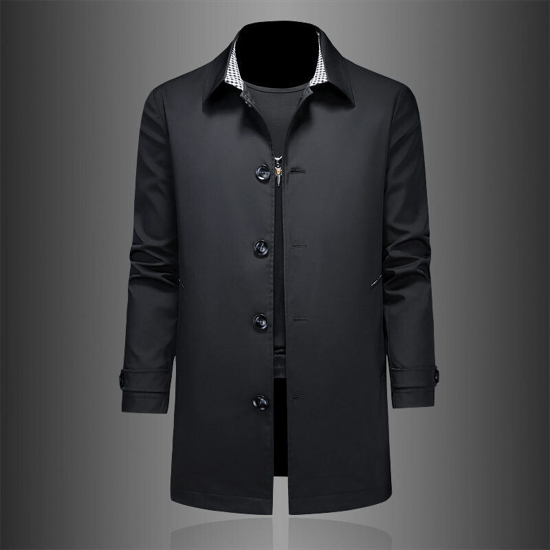 2026秋冬男士风衣中长款翻领外套夹克跑量款2201p160