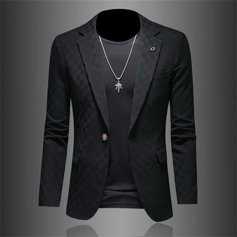 春秋新款西装男士休闲便西服四季外套6903P