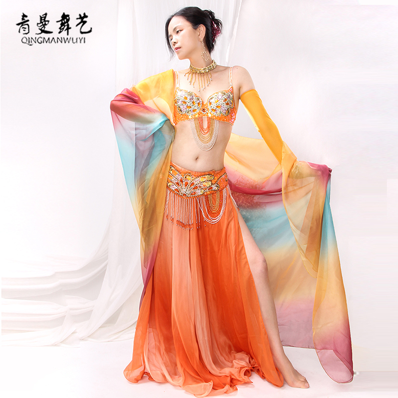 肚皮舞演出服性感胸衣大摆裙套装