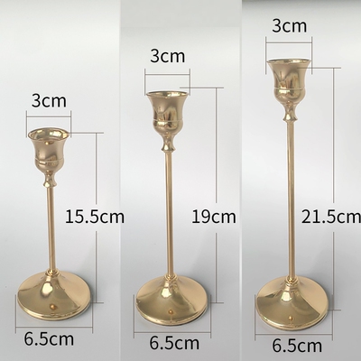 欧式金色烛台铁艺轻奢蜡烛台烛光晚餐道具浪漫餐厅软装饰品摆件