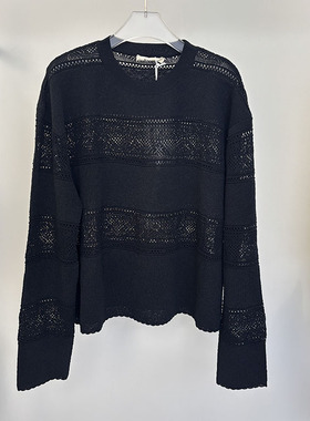 MACQNF高品质气质镂空针织衫慵懒风宽松套头衫女上衣MQ89326