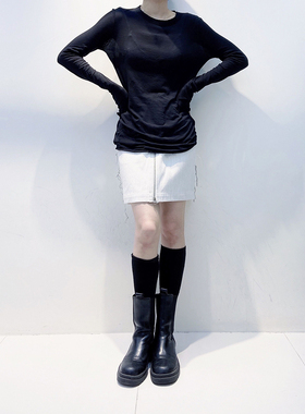 MQCQNF经典百搭必入打底衫亲肤纯棉微透性感长袖显瘦T恤女mq59723