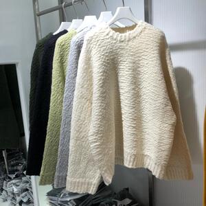 专柜MACQNF正品高品质宽松澳毛大毛衣宽松慵懒毛衣外套女mq27206