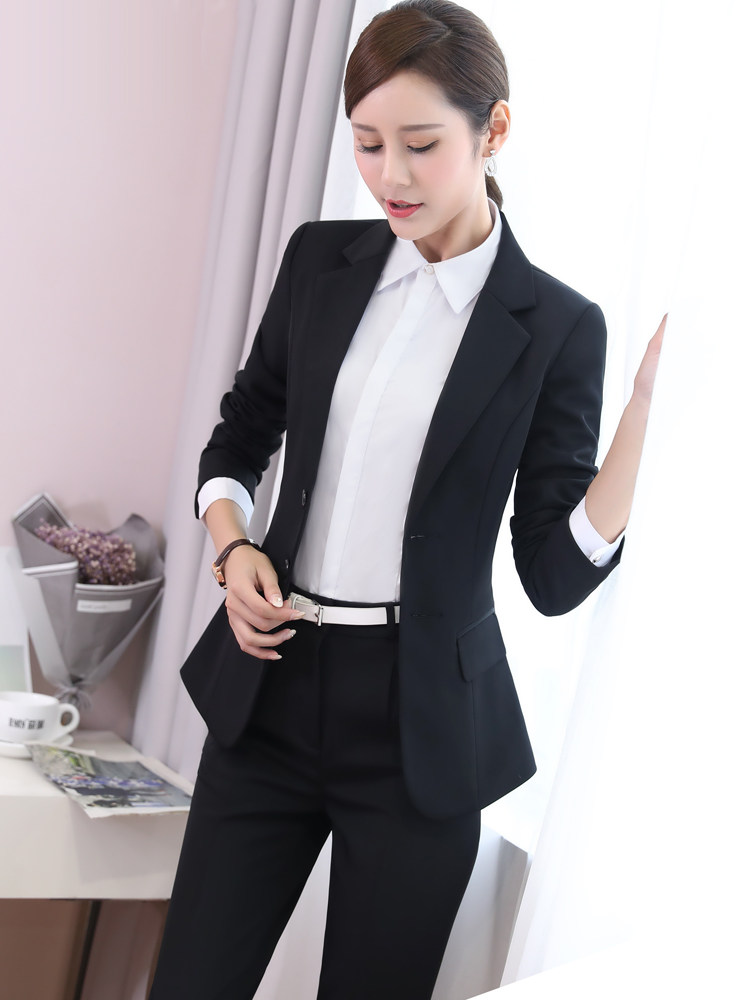정장 여성 비즈니스 복장 가을 겨울 기질 블레이저 여대생 면접 정장 여성 작업복