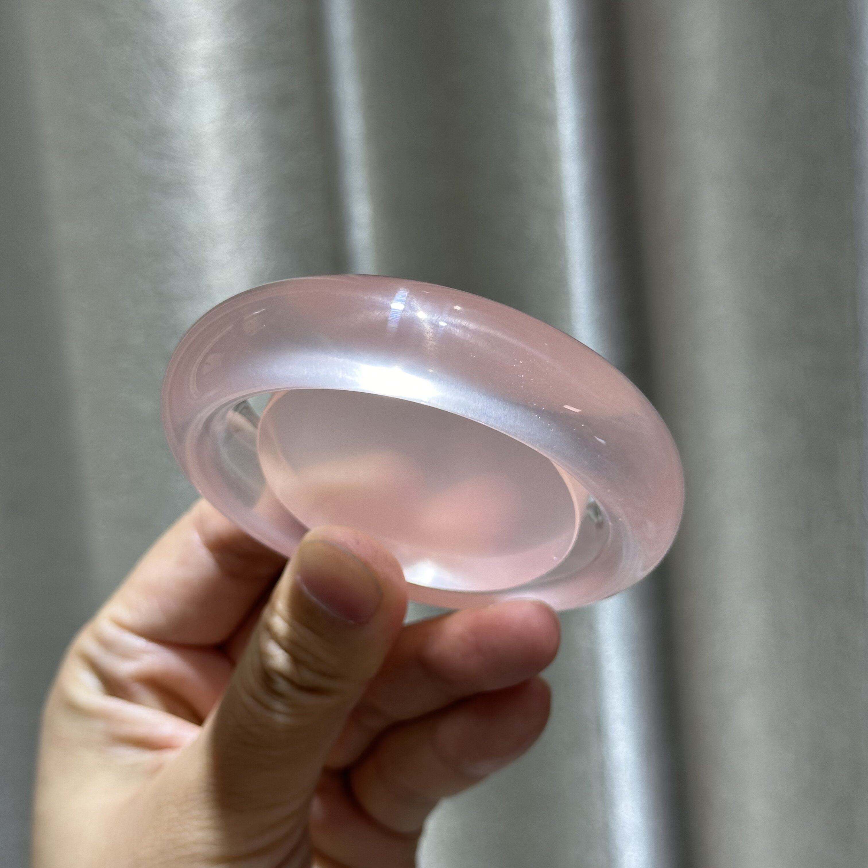 天然全净体香槟色六芒星光莫粉水晶手镯粉色水晶手镯送女友老婆