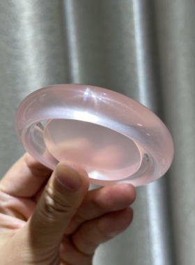 天然全净体香槟色六芒星光莫粉水晶手镯粉色水晶手镯送女友老婆