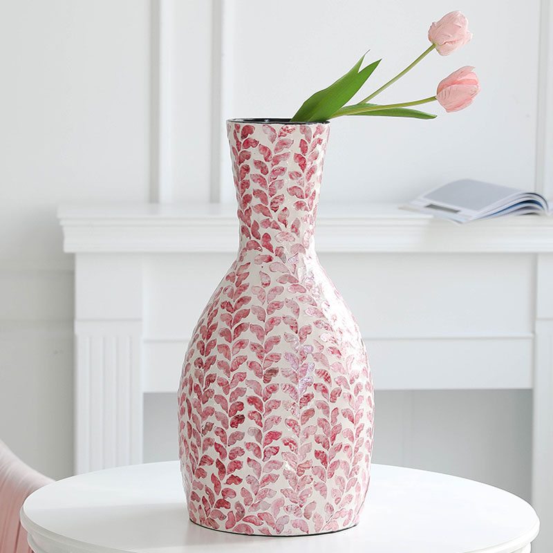 北欧风天然贝壳玄关卧室装饰花瓶