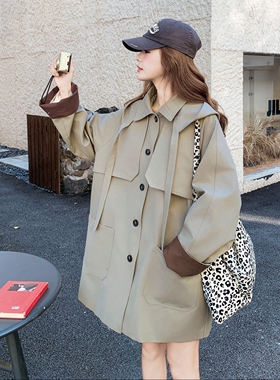 现货 秋装新款小个子炸街减龄中长款风衣外套女2C325-533P175K258