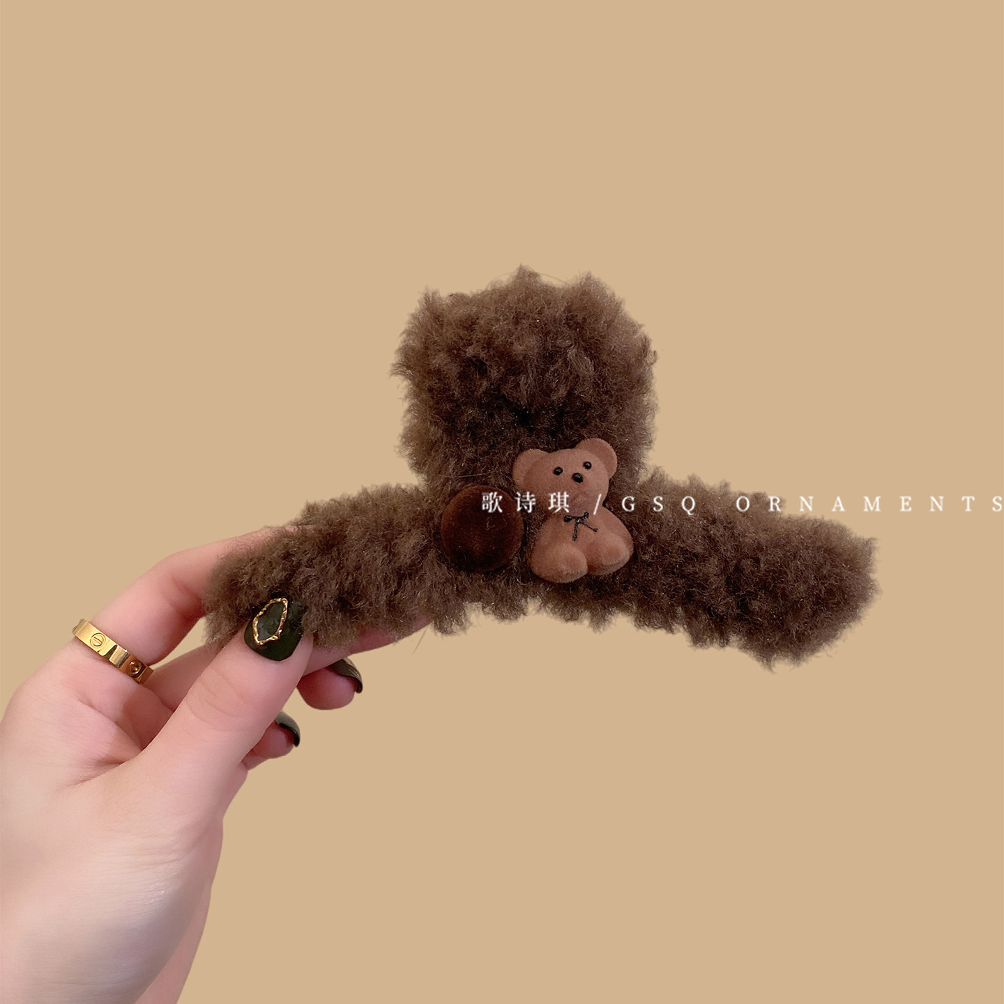 韩国可爱羊羔毛立体小熊抓夹女秋冬高级感发夹后脑勺大号鲨鱼夹,饰品/流行首饰/时尚饰品新,发饰,淘宝优惠券,粉丝福利购,淘宝优惠卷