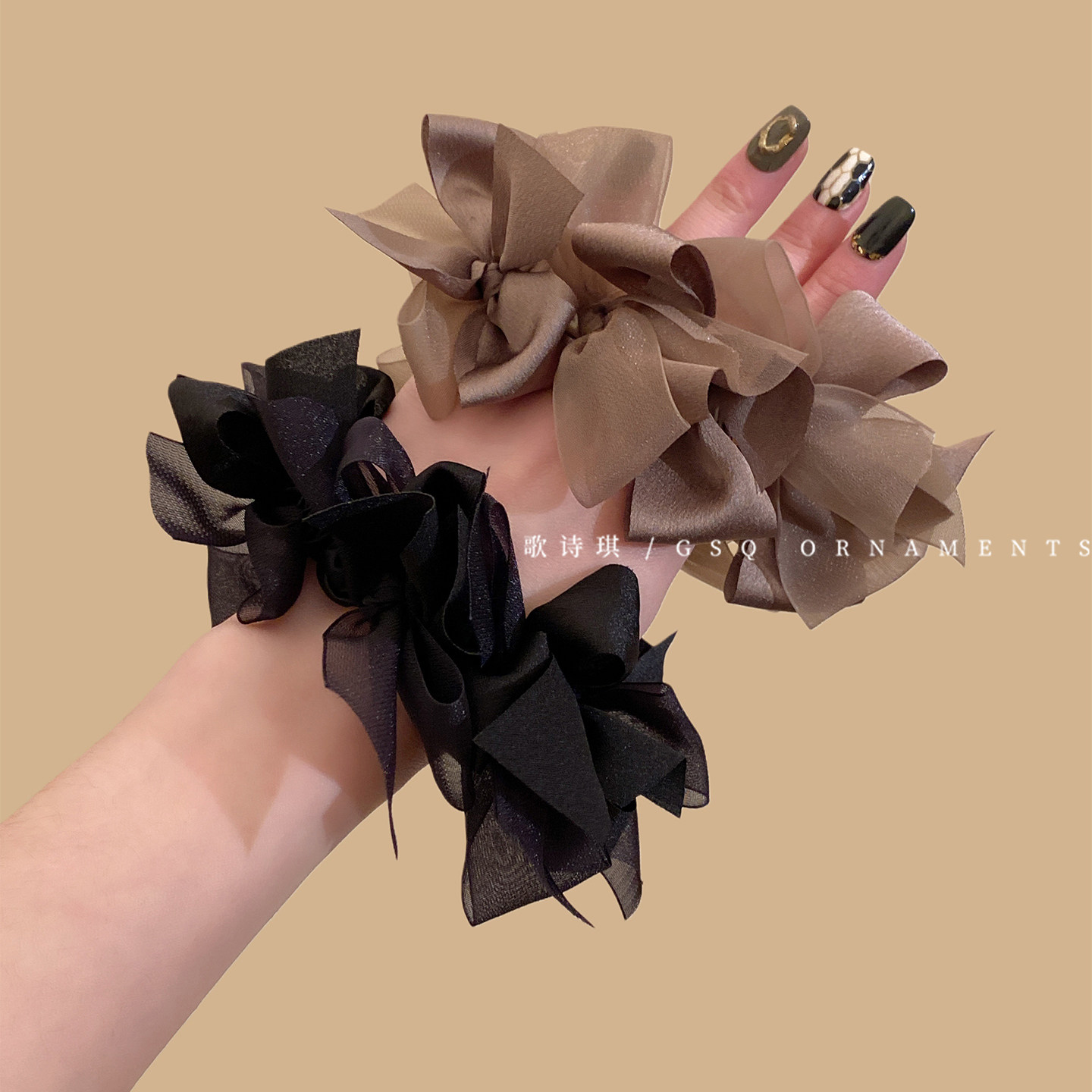 超仙温柔藕粉色蝴蝶结网纱发圈女2026新款春季高级感丸子头发绳,饰品/流行首饰/时尚饰品新,发饰,淘宝优惠券,粉丝福利购,淘宝优惠卷