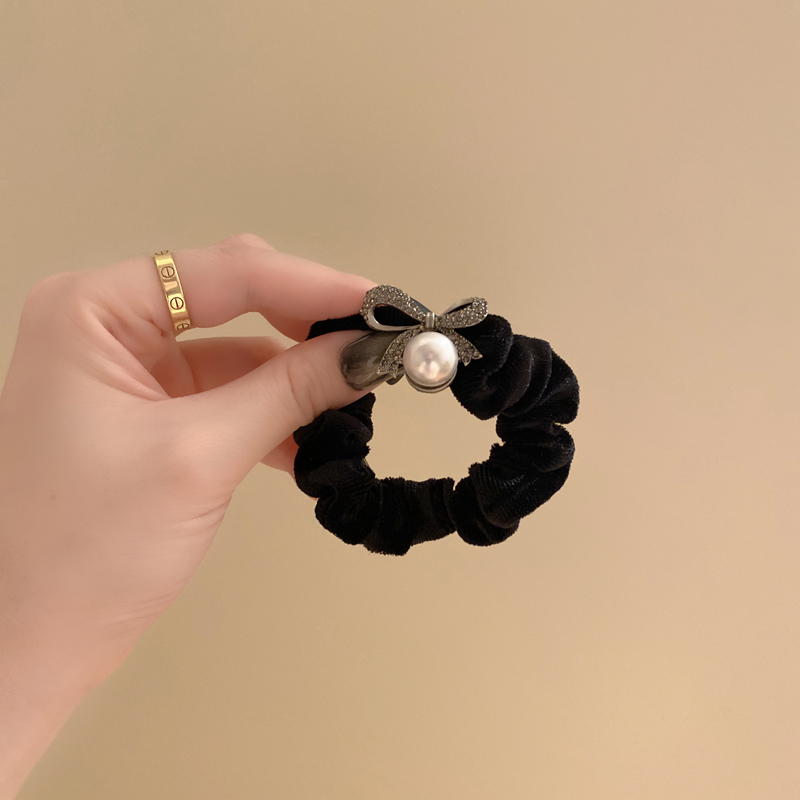 大牌风珍珠蝴蝶结头绳