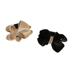 可爱日系珍珠蝴蝶结冬季公主头抓夹植绒刘海后脑勺半扎马尾发夹