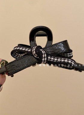 法式小香风蝴蝶结后脑勺盘发抓夹