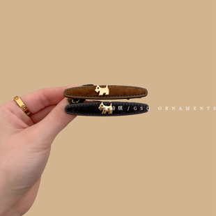 韩国小众ins风金标小狗边夹高级感前侧边夹碎发刘海夹子头饰发夹