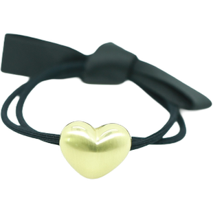 小简约~金属爱心皮筋女扎头2024新款高级感蝴蝶结发绳低马尾头饰