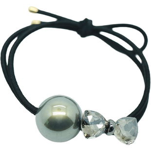 精致水钻蝴蝶结头绳2024新款高端珍珠细皮筋女扎头发绳扎马尾头饰