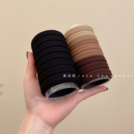 一桶装~耐用高弹力发圈女扎头发基础皮筋加粗头绳高马尾发绳头饰