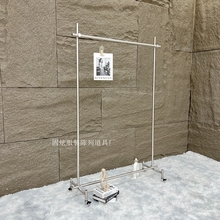 服装店展示架不锈钢挂衣架女装简约极简可移动落地式买手店陈列架